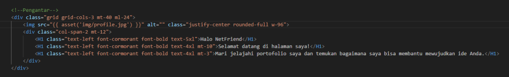 contoh penggunaan Tailwind CSS