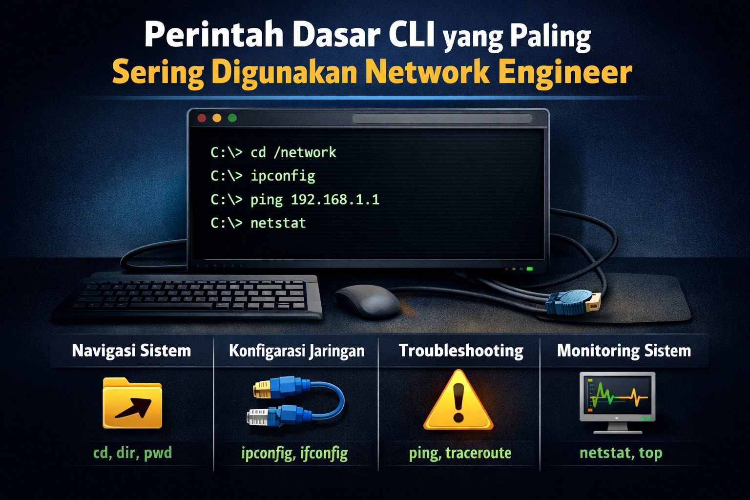 Perintah Dasar CLI yang Paling Sering Digunakan Network Engineer