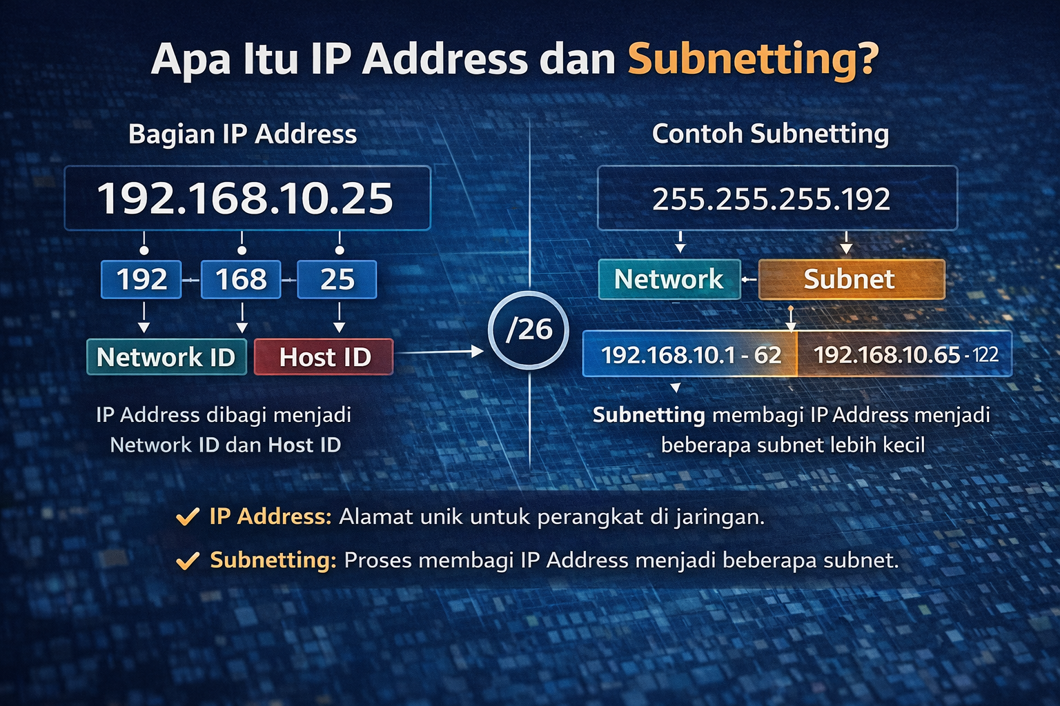 Konsep Dasar IP Address dan Subnetting Lengkap untuk Pemula