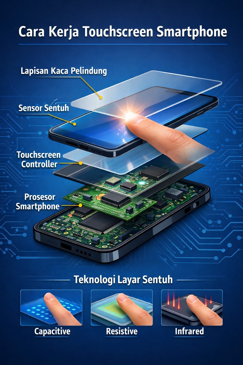 Cara Kerja Touchscreen Smartphone dan Teknologi Layar Sentuh