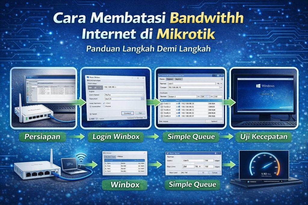 Cara Membatasi Bandwidth Internet di Mikrotik
