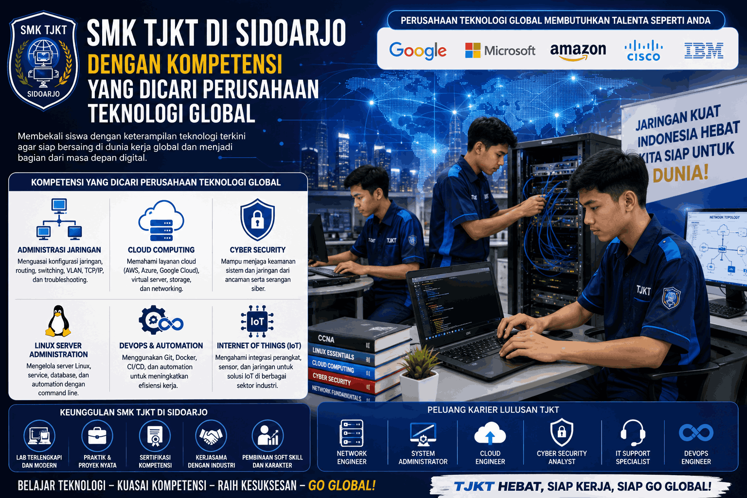 SMK TJKT di Sidoarjo dengan Kompetensi yang Dicari Perusahaan Teknologi Global