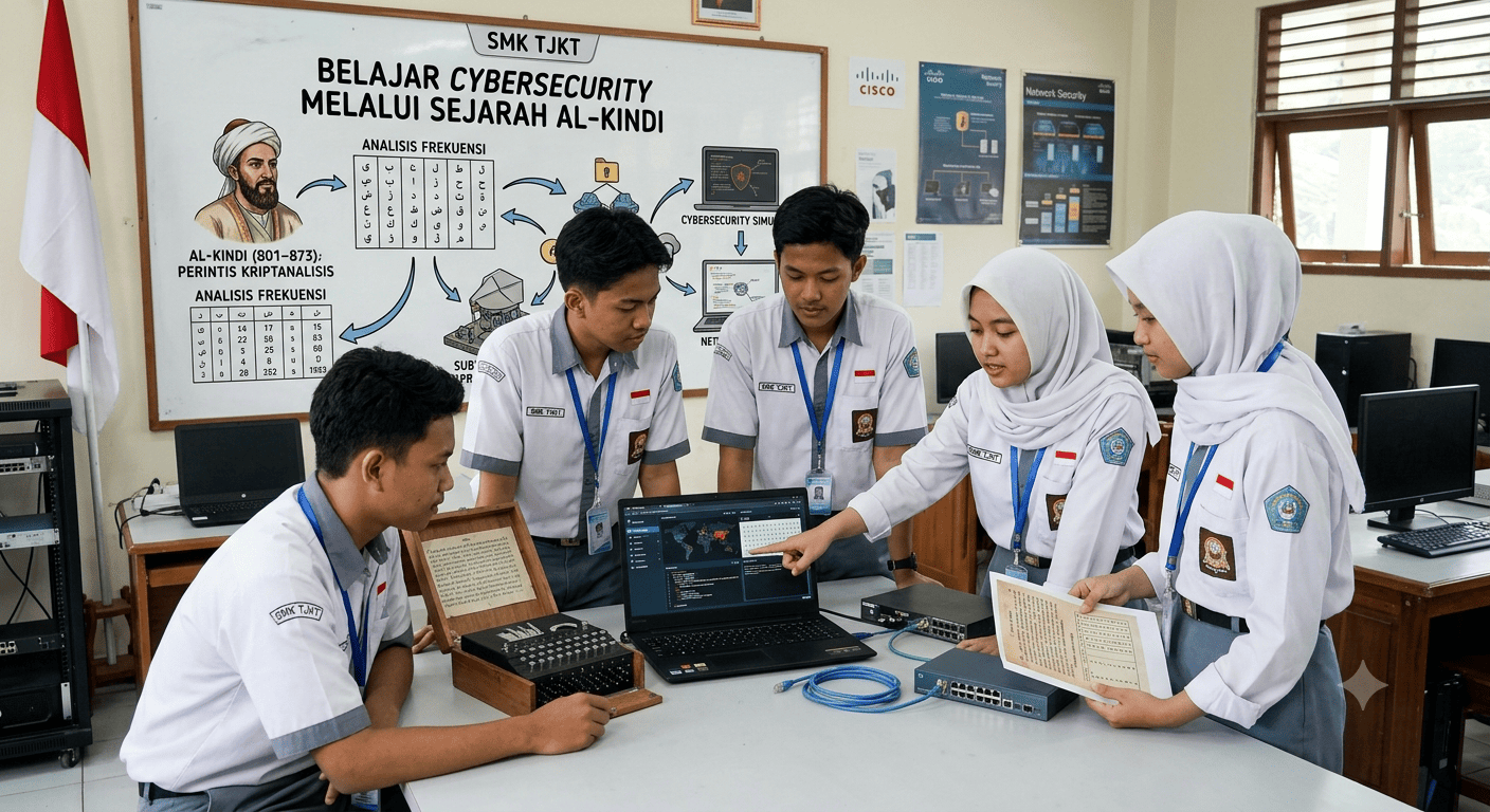 Menghubungkan Tradisi Klasik dan Teknologi Modern: Belajar Cybersecurity melalui Sejarah Al-Kindi di SMK TJKT