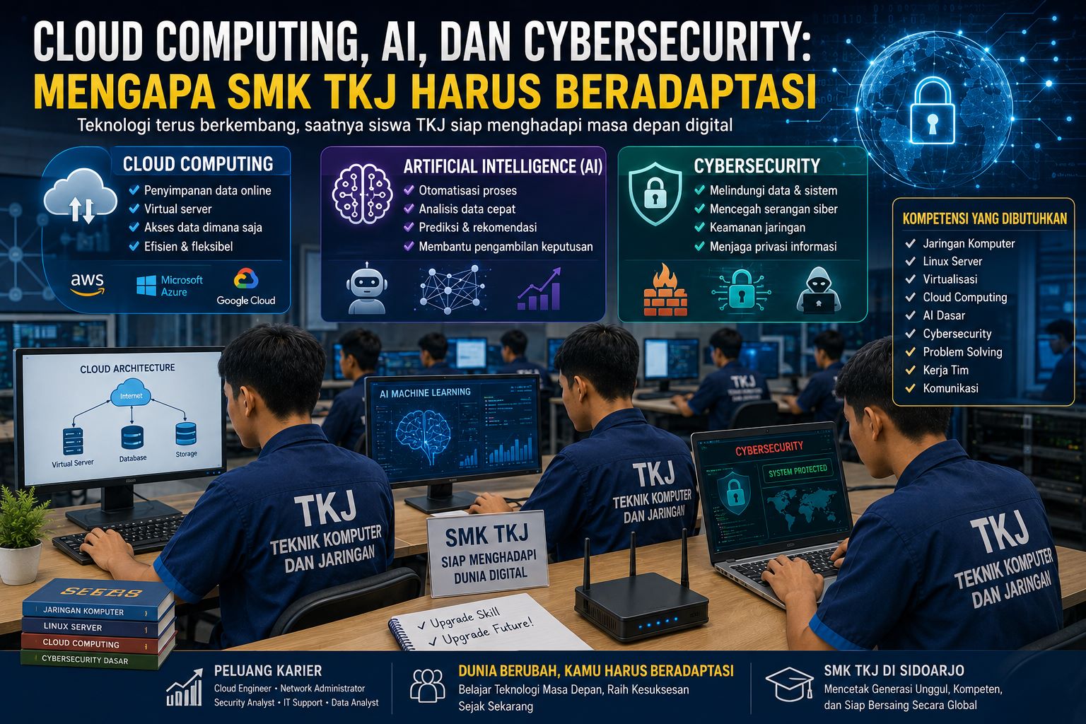 Cloud Computing, AI, dan Cybersecurity: Mengapa SMK TKJ Harus Beradaptasi