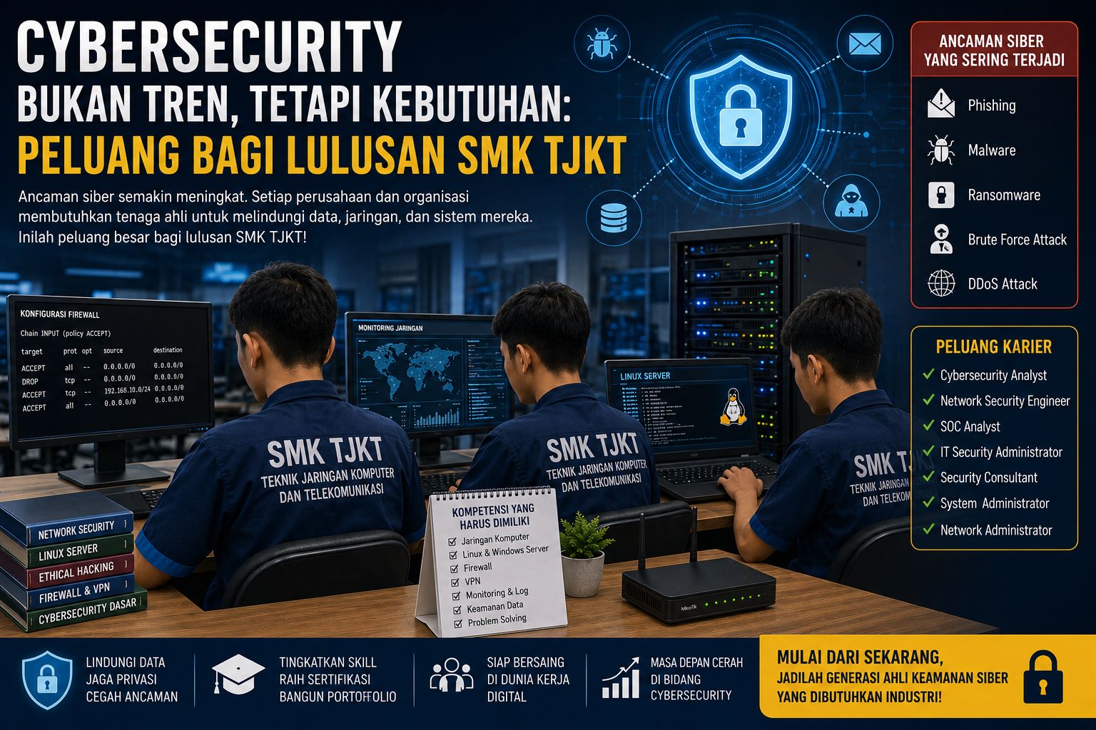 Cybersecurity Bukan Tren, Tetapi Kebutuhan: Peluang bagi Lulusan SMK TJKT