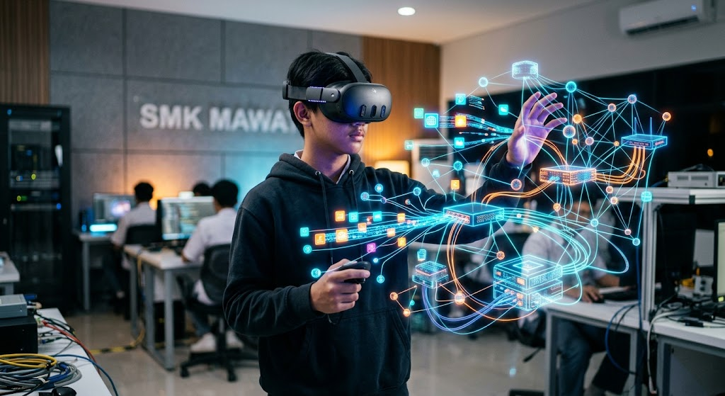 Pemodelan Virtual Reality (VR) untuk Visualisasi Aliran Paket Data pada Modul Kelas X di SMK TJKT di Sidoarjo
