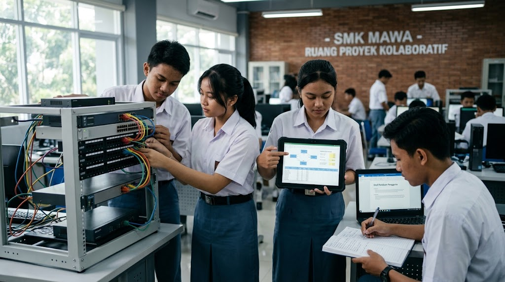 Strategi Pedagogi Berbasis Proyek Lintas Disiplin pada Ekosistem Pembelajaran TJKT Kelas X di SMK Telekomunikasi