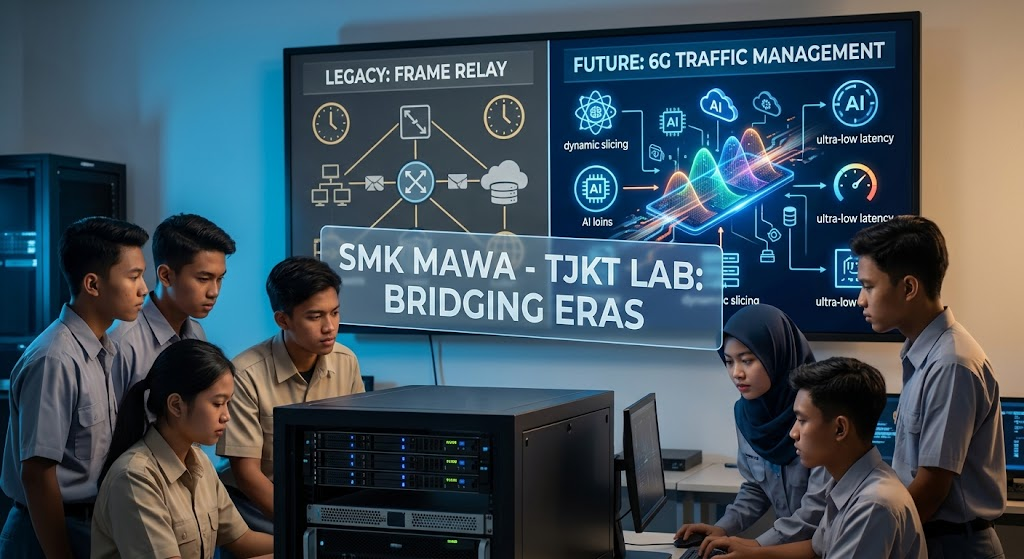 Metamorfosis Konsep Sinkronisasi Frame Relay Menuju Manajemen Trafik Jaringan 6G di SMK Terbaik di Sidoarjo